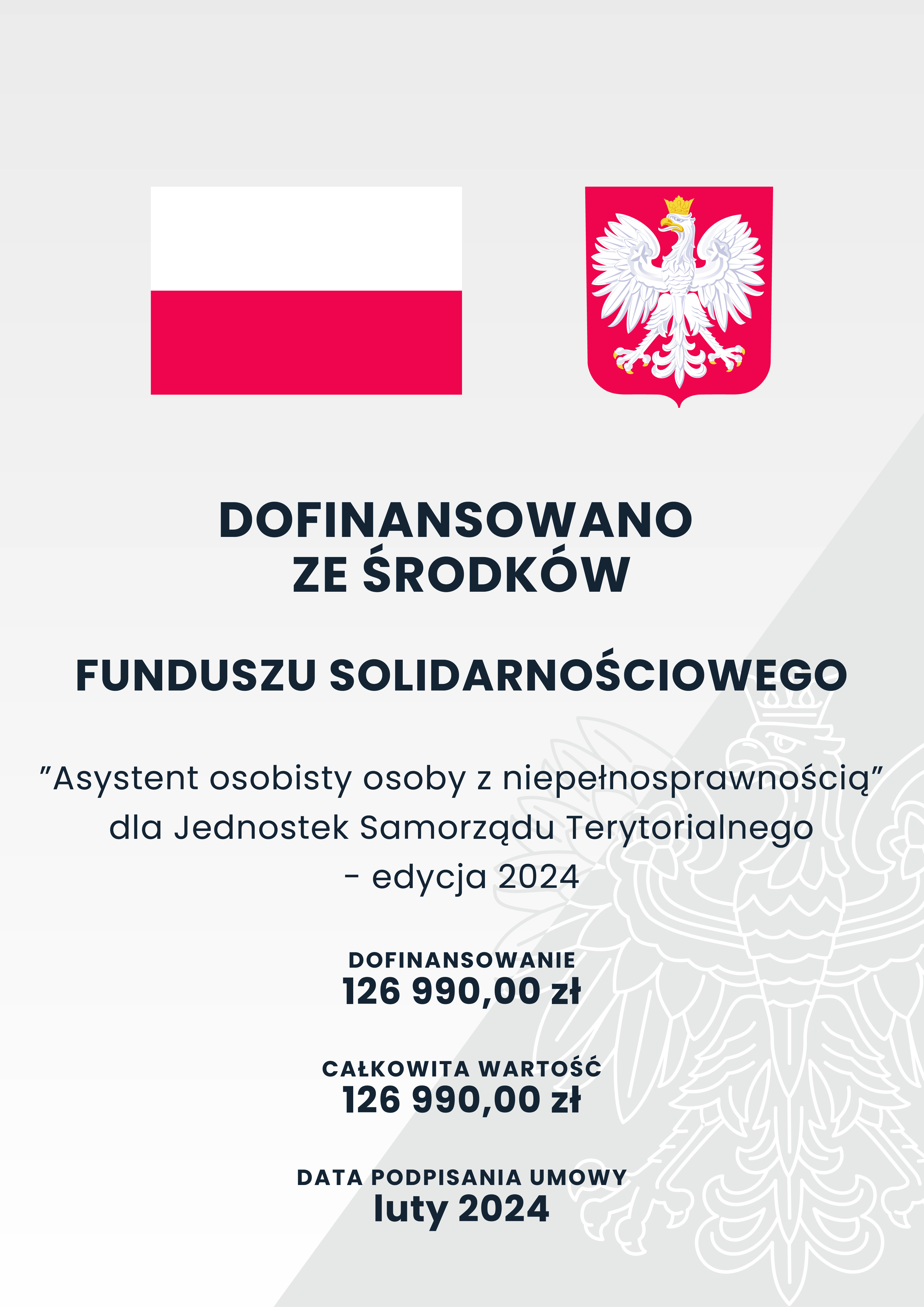 Informacja o&nbsp;przyznaniu dofinansowania z&nbsp;Funduszu Solidarnościowego na&nbsp;realizację Programu "Asystent osobisty osoby z&nbsp;niepełnosprawnością" dla JST - edycja 2024
