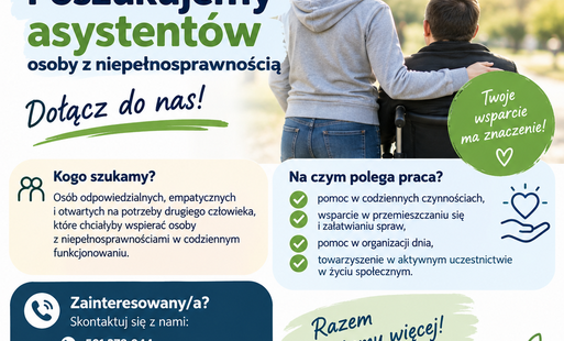 Informacja: Zostań asystentem osoby z niepełnosprawnością – zapraszamy do kontaktu